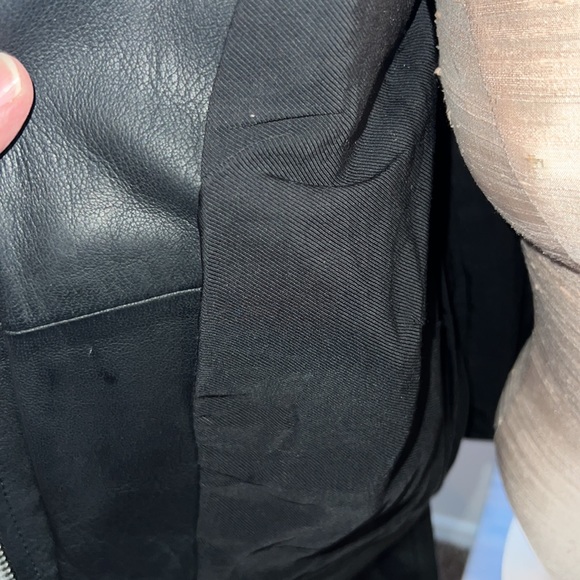 AllSaints Black Tassel Balfern Belted Biker Jacket - Picture 11 of 14